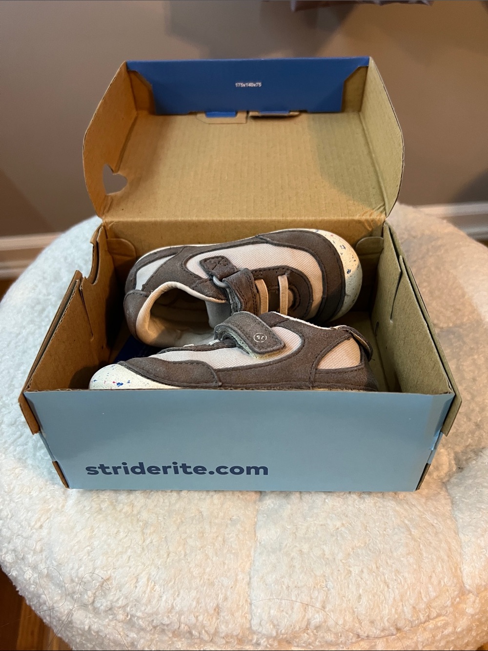 Stride Rite Toddler Gray & White Velcro Sneakers with Speckled Toes